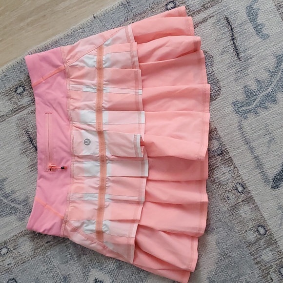 lululemon athletica Pants - Lululemon Pace Setter Skirt Gros Gingham Bleached Coral / Pop Orange HTF sz4